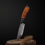 Corsair’s Legacy: Handcrafted Pirate Survival Knife | Japanese SKD-11 Steel & Rare Thuja Wood - Image 6