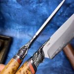 Corsair’s Legacy: Handcrafted Pirate Survival Knife | Japanese SKD-11 Steel & Rare Thuja Wood - Image 4