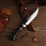 Evening Breeze DC53 Fixed Blade Knife – EDC Knife with Ebony Handle & Sheath - Image 3