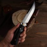 Evening Breeze DC53 Fixed Blade Knife – EDC Knife with Ebony Handle & Sheath - Image 5