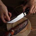 Evening Breeze DC53 Fixed Blade Knife – EDC Knife with Ebony Handle & Sheath - Image 6