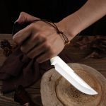 Evening Breeze DC53 Fixed Blade Knife – EDC Knife with Ebony Handle & Sheath - Image 7