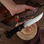 Evening Breeze DC53 Fixed Blade Knife – EDC Knife with Ebony Handle & Sheath - Image 8