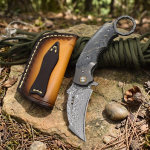 Tyrannosaur Claw Damascus Knife – VG10 Steel EDC Folding Pocket Knife - Image 7