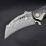 Tyrannosaur Claw Damascus Knife – VG10 Steel EDC Folding Pocket Knife - Image 5