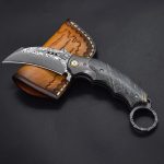 Tyrannosaur Claw Damascus Knife – VG10 Steel EDC Folding Pocket Knife - Image 2