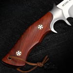 M390 TimberEdge Fixed Blade Knife – Hand-Carved Leather Sheath | Premium Ebony Handle EDC Knife - Image 6